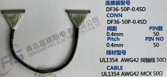 Awg42 0.4mm LVDS verkabeln 50 Auto-Scheinwerfer-Geschirr Pin 190mm