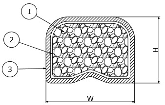 9x5mm Emi Rubber Gasket, flache leitfähige Schaum-Dichtung