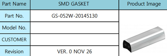 Abschirmungsdichtung Silikon-Au-Überzug Smt Emi Gasket 20mm