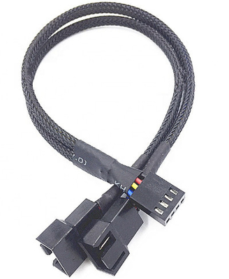 3 4 Pin Power Extension Cable, umsponnenes Versorgungskabel-Kabel