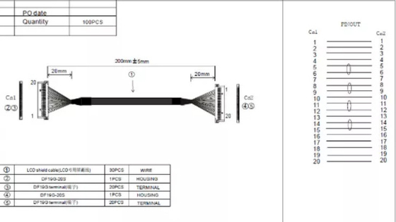 50-15000mm Mikro-Koaxialkabel, dünnes Koaxialkabel 32awg für LCD-Bildschirm 15,6