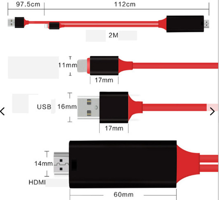 8 Audio-Kabel Pin 2m HDMI des Kabel-1080p zu Hdmi für iPhone 13 13Plus